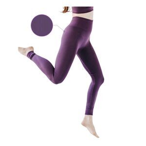 MAXXIM High Waist Ribbed Seamless Women's Leggings in Purple Size X Large NWT